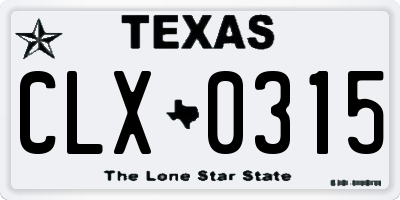 TX license plate CLX0315