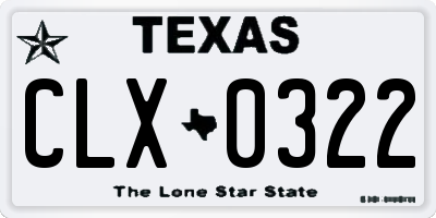 TX license plate CLX0322