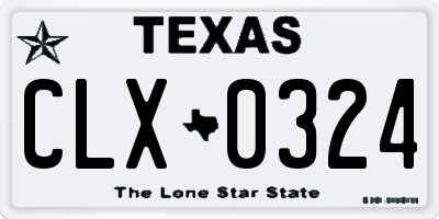TX license plate CLX0324