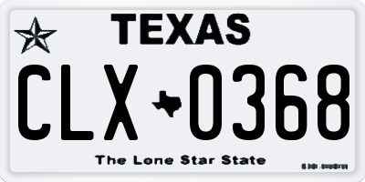 TX license plate CLX0368