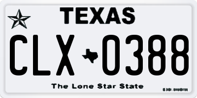 TX license plate CLX0388