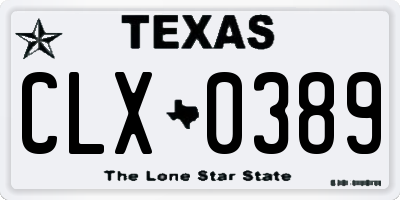 TX license plate CLX0389