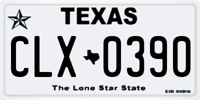 TX license plate CLX0390