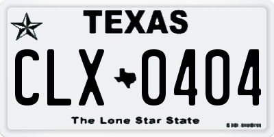 TX license plate CLX0404