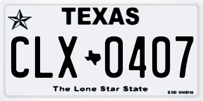 TX license plate CLX0407