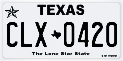 TX license plate CLX0420