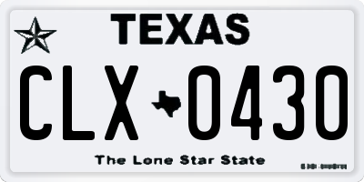 TX license plate CLX0430