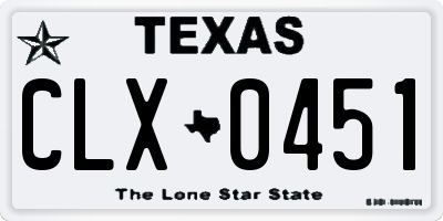 TX license plate CLX0451