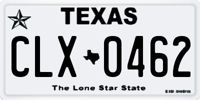 TX license plate CLX0462