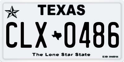 TX license plate CLX0486