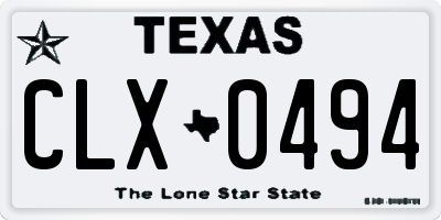 TX license plate CLX0494