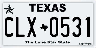 TX license plate CLX0531
