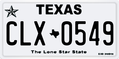 TX license plate CLX0549