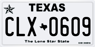 TX license plate CLX0609