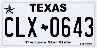 TX license plate CLX0643