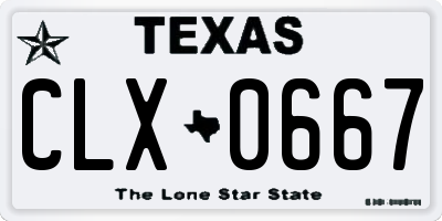 TX license plate CLX0667