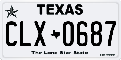 TX license plate CLX0687