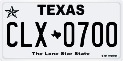 TX license plate CLX0700