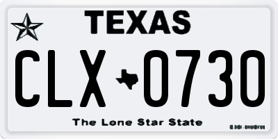 TX license plate CLX0730