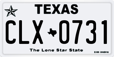 TX license plate CLX0731