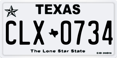 TX license plate CLX0734