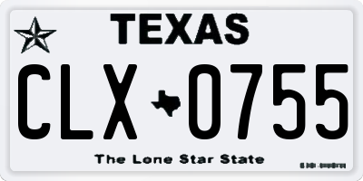 TX license plate CLX0755
