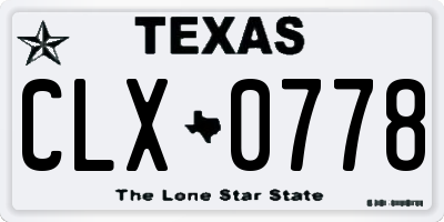TX license plate CLX0778