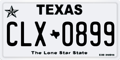 TX license plate CLX0899