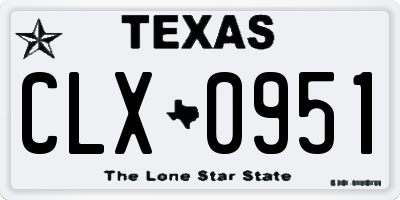 TX license plate CLX0951