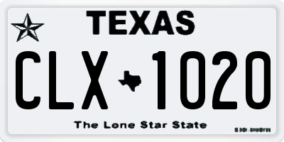 TX license plate CLX1020