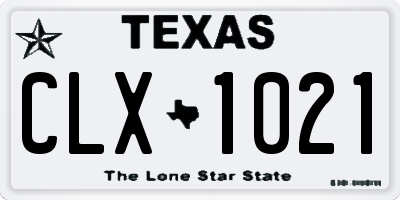 TX license plate CLX1021