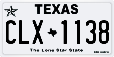 TX license plate CLX1138