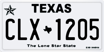 TX license plate CLX1205