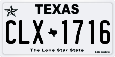 TX license plate CLX1716