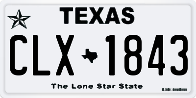 TX license plate CLX1843