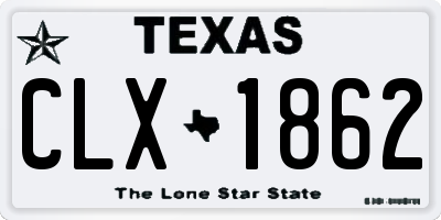 TX license plate CLX1862