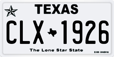 TX license plate CLX1926