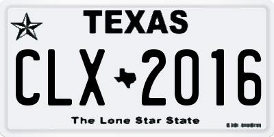 TX license plate CLX2016
