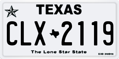 TX license plate CLX2119