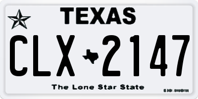 TX license plate CLX2147