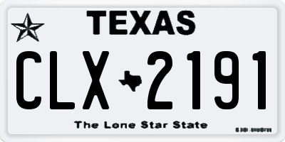 TX license plate CLX2191