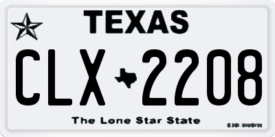 TX license plate CLX2208