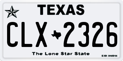 TX license plate CLX2326
