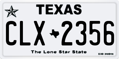 TX license plate CLX2356