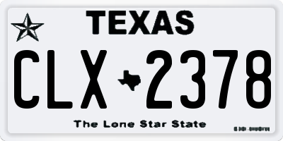 TX license plate CLX2378
