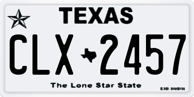 TX license plate CLX2457