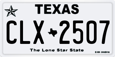 TX license plate CLX2507