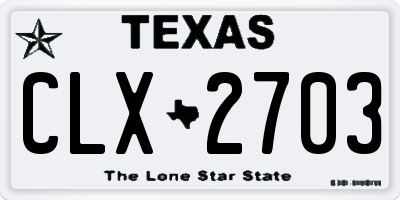 TX license plate CLX2703