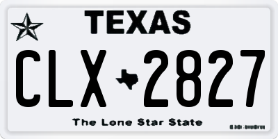 TX license plate CLX2827