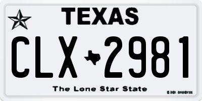 TX license plate CLX2981